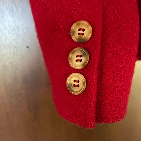 JG Hook Womens Wool Blazer Size 10 Cranberry Red Five Button Coat Jacket Vintage - Picture 5 of 13